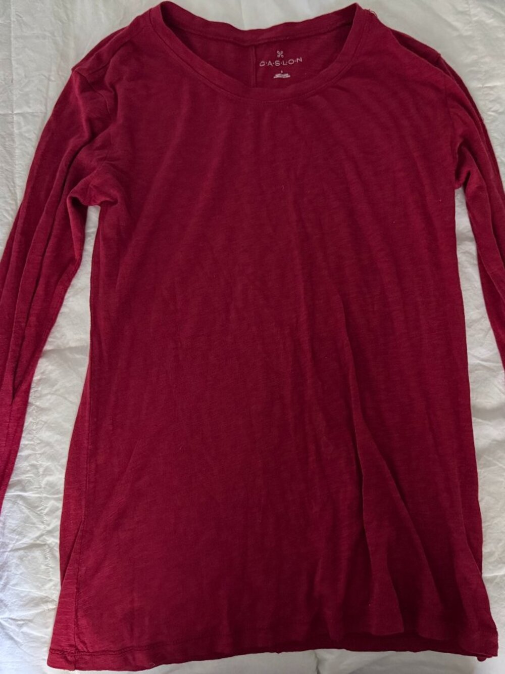 Caslon Burgundy Long Sleeve Tee Size Small